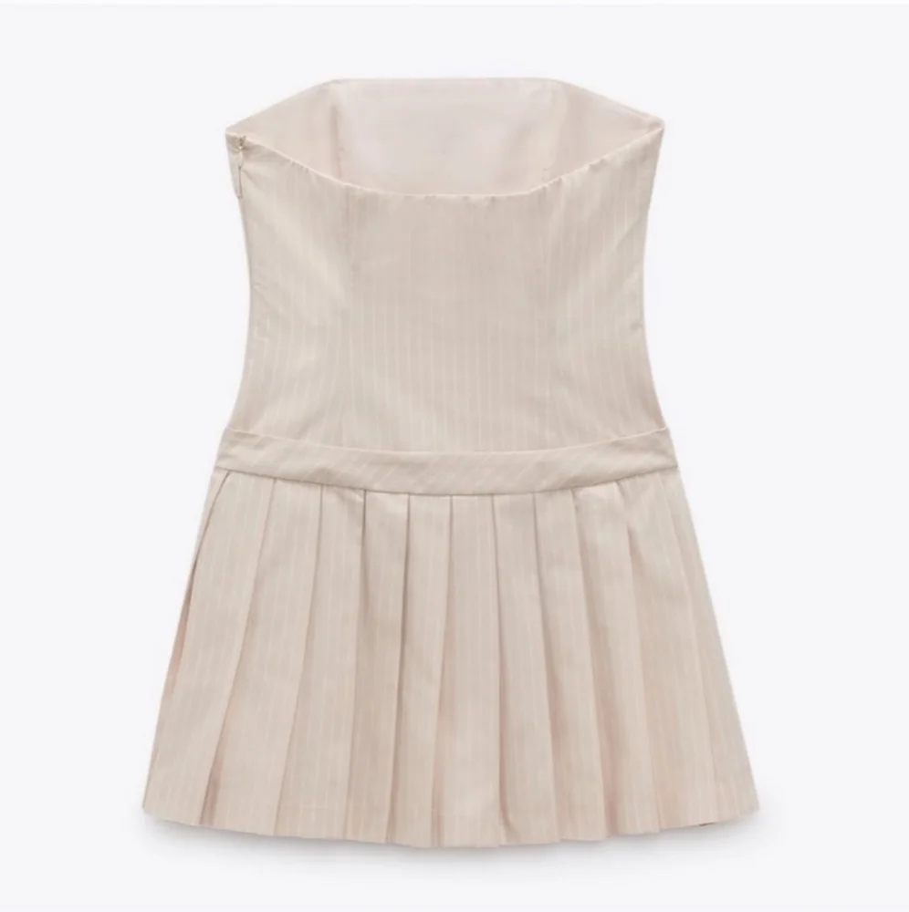 Zara Strapless Pleated Mini Dress size L - Picture 7 of 10